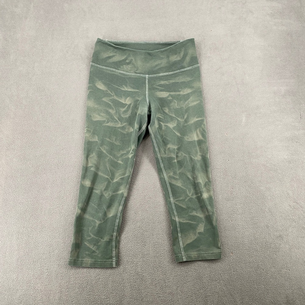 Nike Dri-FIT Womens Small Green Wash Cropped Leggings Athletic Tights 6807